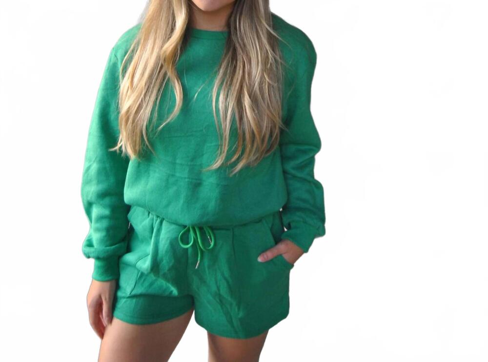 NEW EE:SOME sweatshirt and shorts set in green